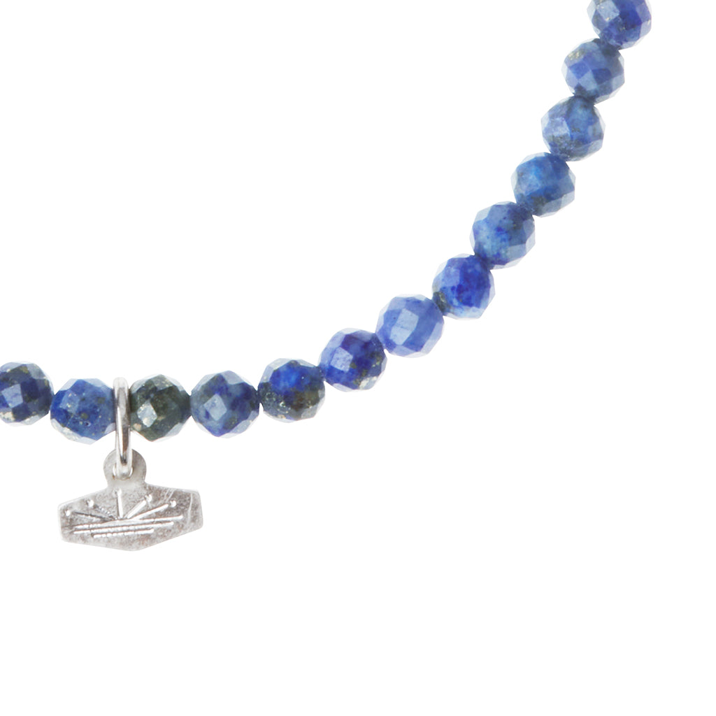 Lapis/Silver Stone of Truth Mini-Faceted Stone Stacking Bracelet - GRACEiousliving.com