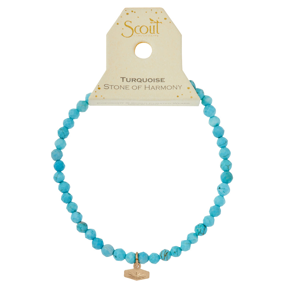 Turquoise/Gold Stone of Harmony Mini-Faceted Stone Stacking Bracelet - GRACEiousliving.com