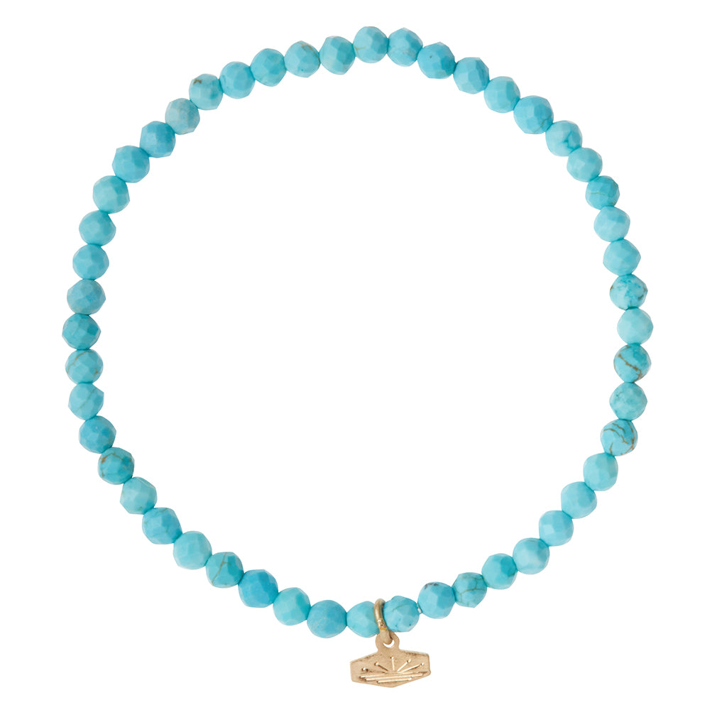 Turquoise/Gold Stone of Harmony Mini-Faceted Stone Stacking Bracelet - GRACEiousliving.com