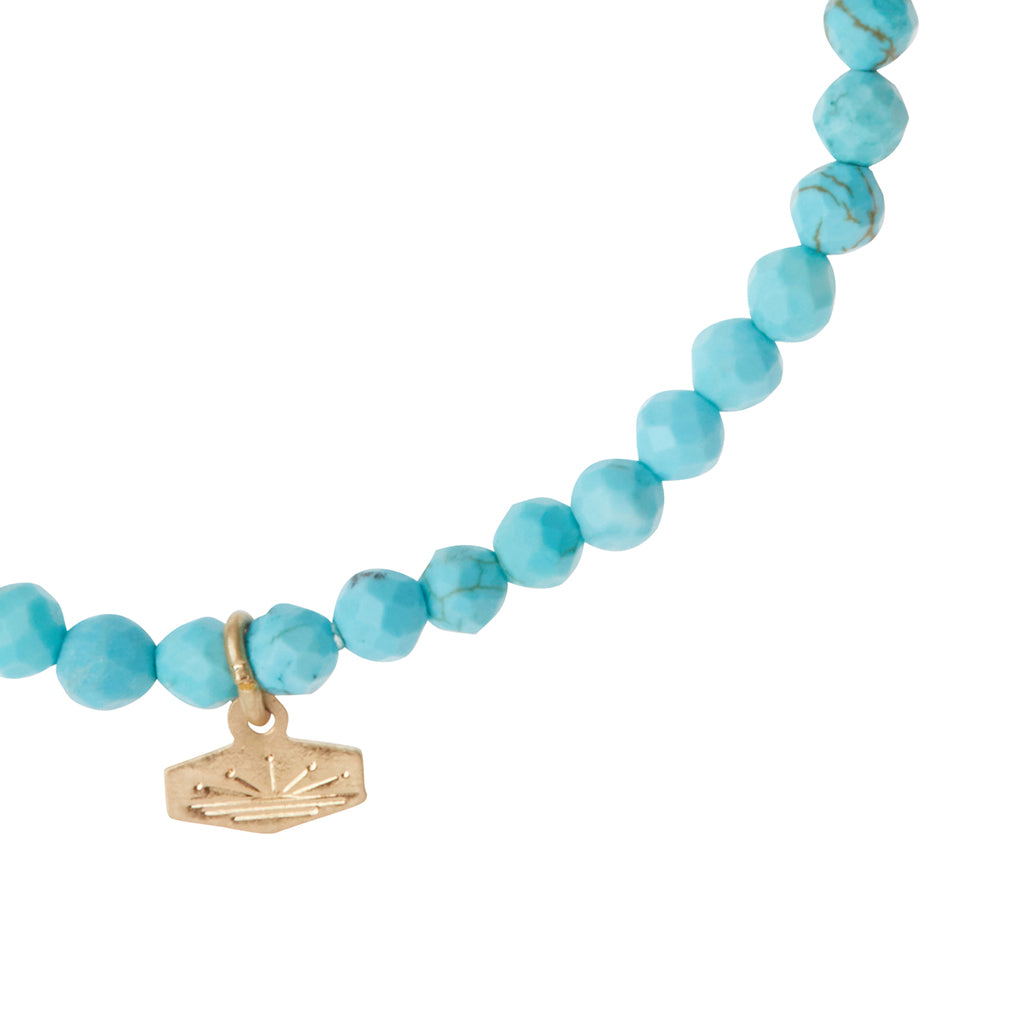 Turquoise/Gold Stone of Harmony Mini-Faceted Stone Stacking Bracelet - GRACEiousliving.com