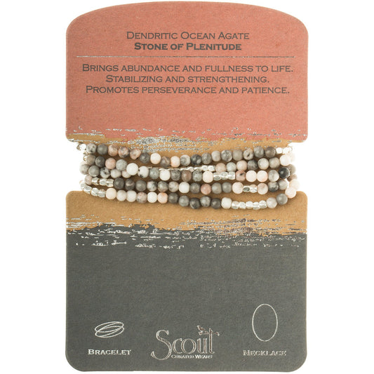 Scout® Ocean Agate - Stone of Plenitude Wrap Bracelet or Necklace - GRACEiousliving.com