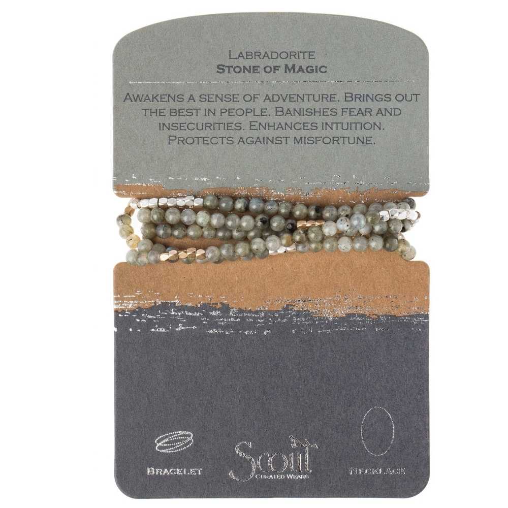 Labradorite - Stone of Magic Wrap Bracelet or Necklace - GRACEiousliving.com