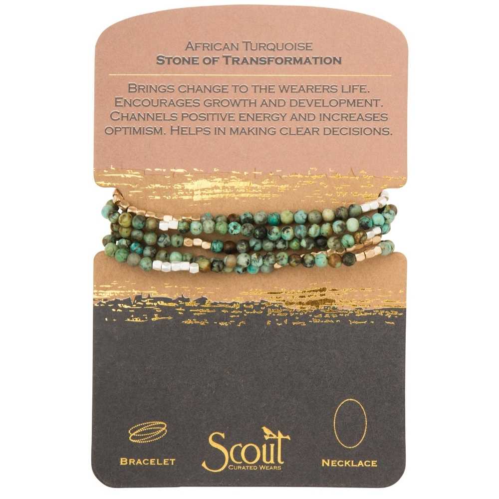Scout® African Turquoise - Stone of Transformation Wrap Bracelet or Necklace - GRACEiousliving.com