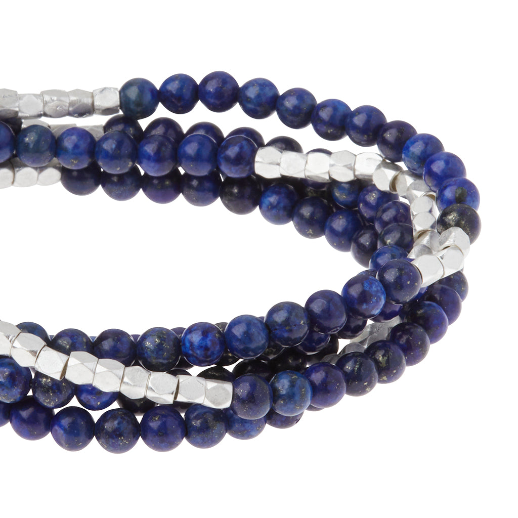 Lapis/Silver - Stone of Truth Wrap Bracelet or Necklace - GRACEiousliving.com