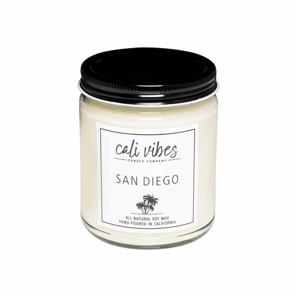 Cali Vibes Candle Company - 9 oz San Diego - Natural Soy Wax Candle - GRACEiousliving.com