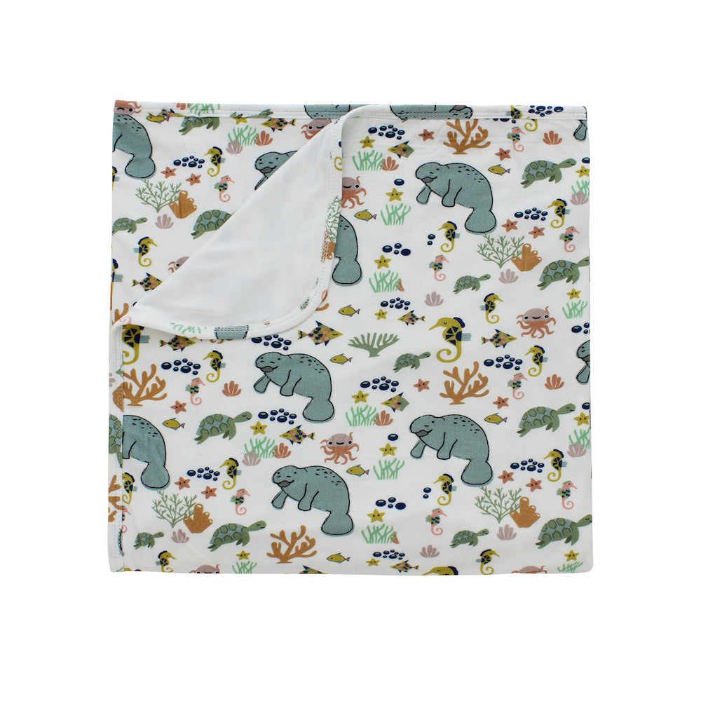 Emerson and Friends Manatee Luxury Bamboo Blanket - GRACEiousliving.com