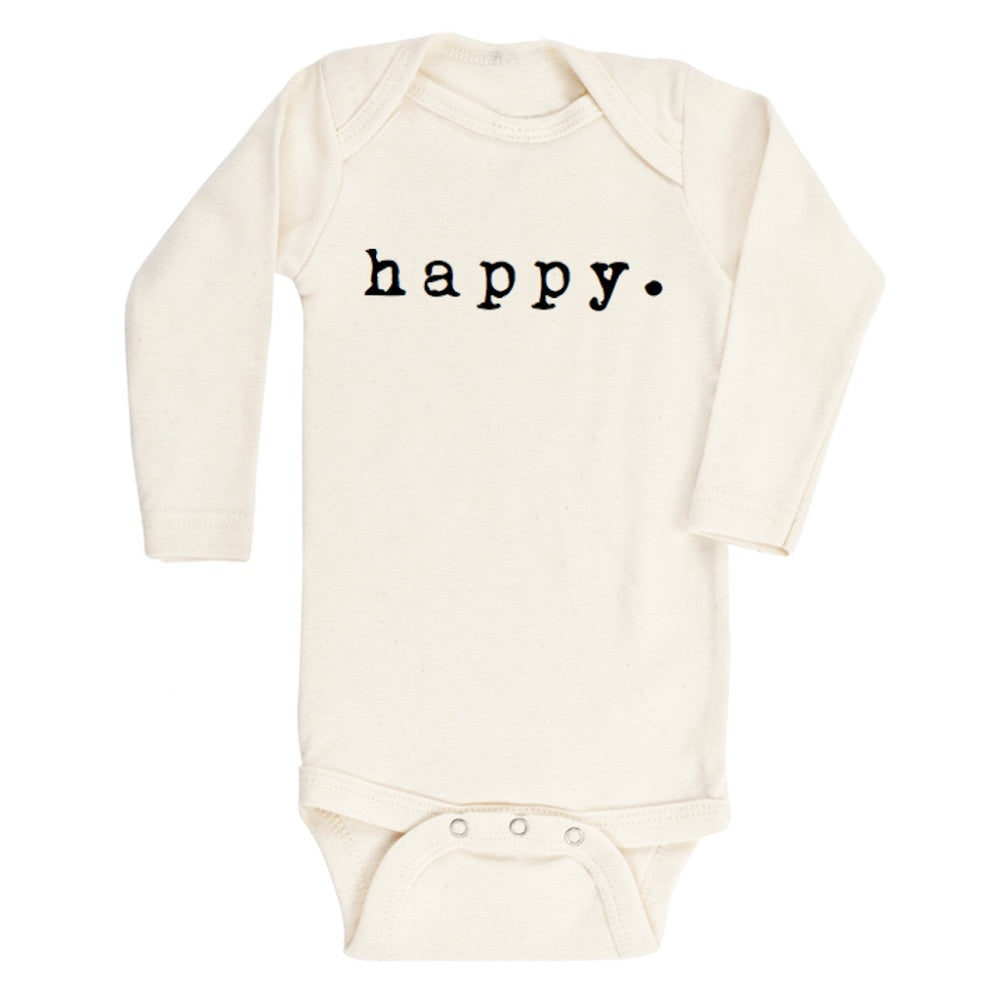 Happy Long Sleeve Bodysuit by Tenth & Pine - GRACEiousliving.com