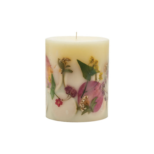 Rosy Rings - Lemon Blossom & Lychee Small Round Botanical Candle - GRACEiousliving.com