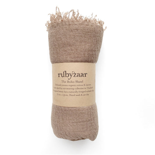Sand Hand-Dyed Boho Scarf by Rubyzaar