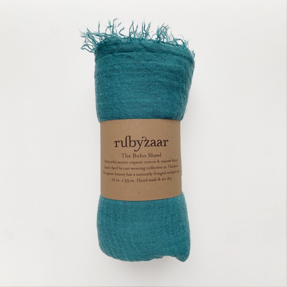 Rubyzaar - Boho Scarf - Turquoise - GRACEiousliving.com