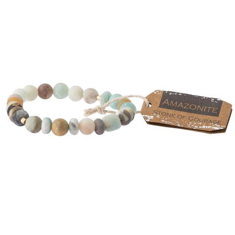 Scout Amazonite stackable bracelet styled in a lifestyle look on the wrist