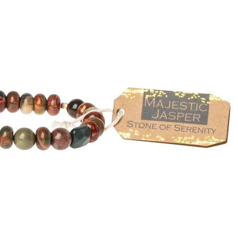 Scout Majestic Jasper Stone of Serenity bracelet shown stacked on the wrist