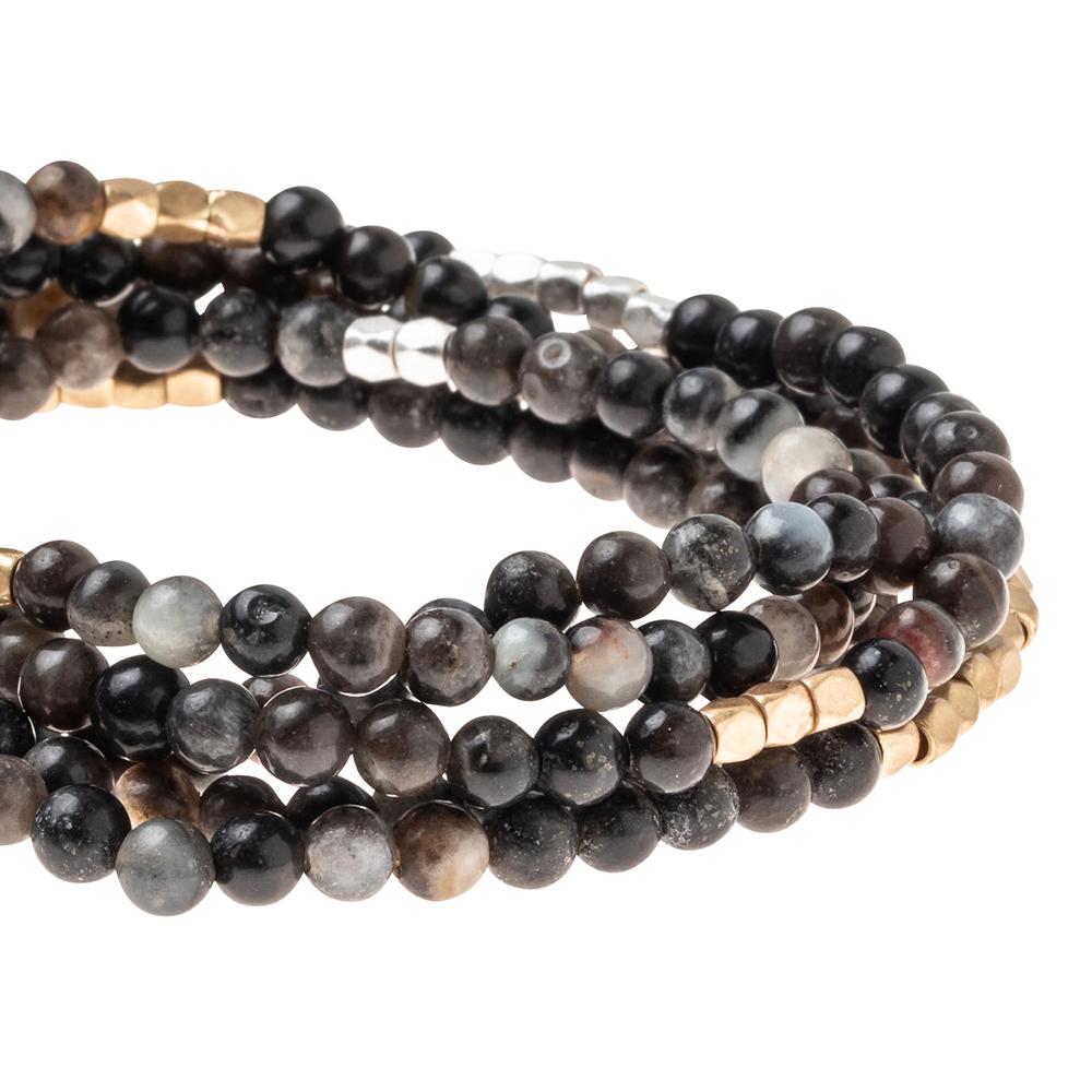 Scout Picasso Jasper wrap close detail of natural pattern variations in gemstone beads