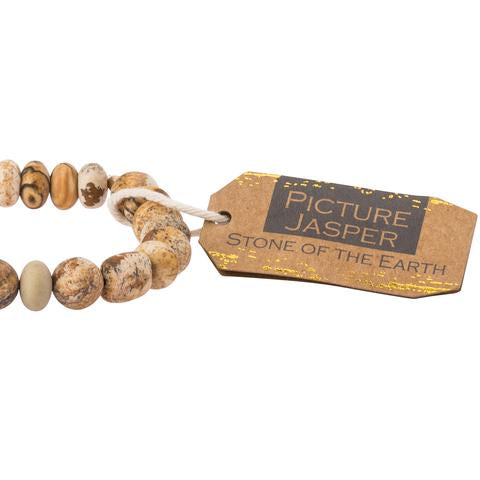 Scout Picture Jasper Stone of the Earth bracelet shown stacked on the wrist