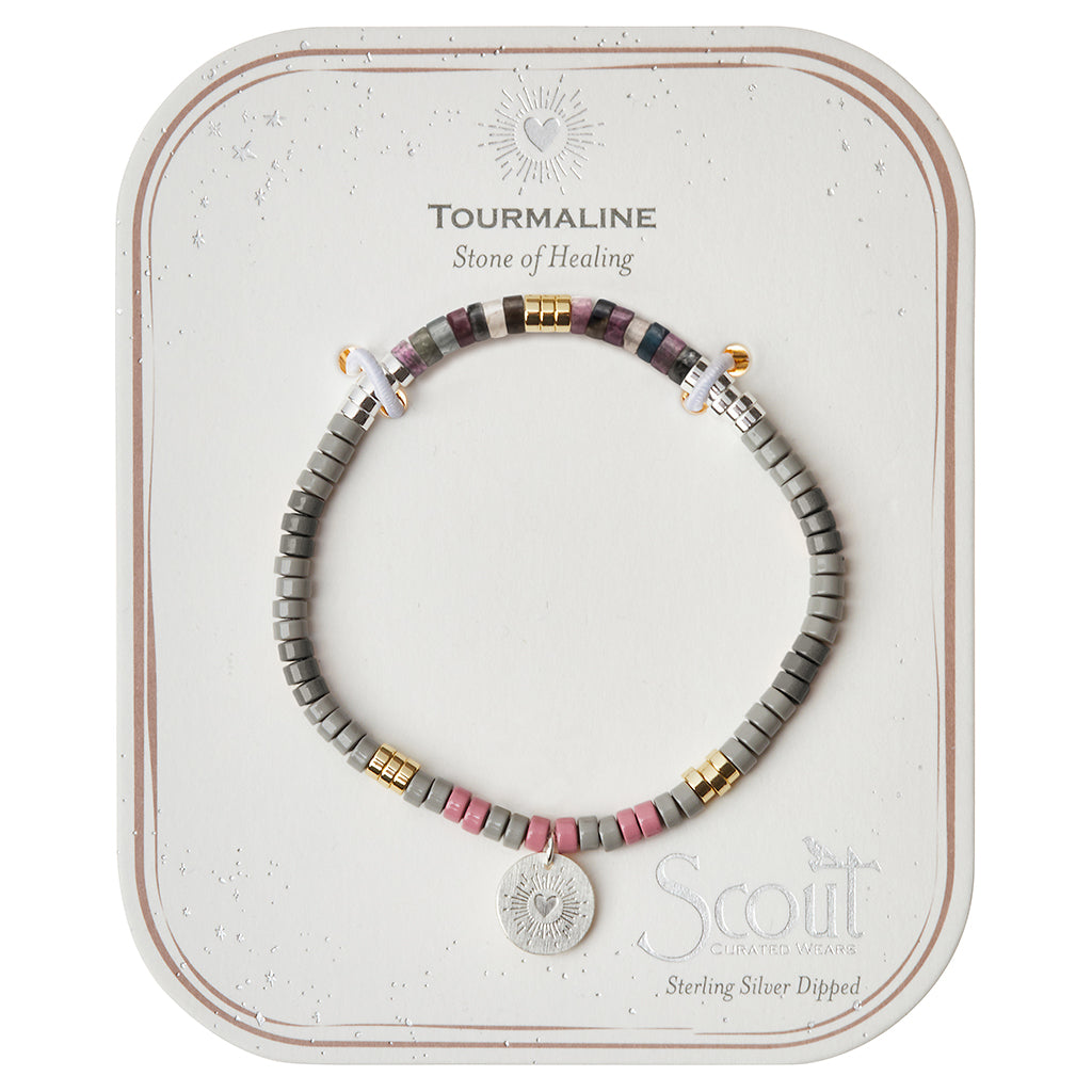 Scout Tourmaline Charm Bracelet displayed on Stone of Healing story card