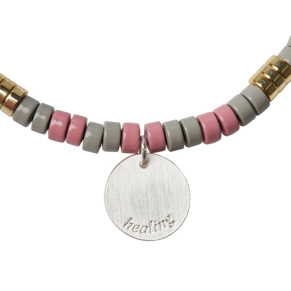 Scout Tourmaline Charm Bracelet close-up of metal charm reverse side
