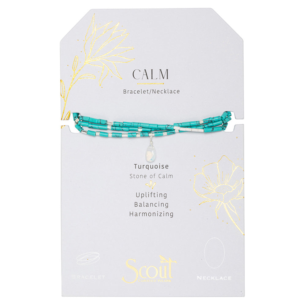 Scout Teardrop Wrap in Turquoise and Opalite, Stone of Calm, full product view
