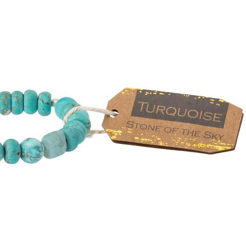 Scout Turquoise stackable bracelet in bright blue-green stone beads, Stone of the Sky